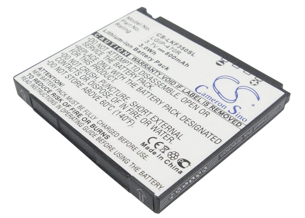 CS-LKF350SL : Battery for LG KF350, KF350 Ice Cream, KP500 Cookie and others - Replaces LG LGIP-470R, SBPL0096502, SBPL0096501