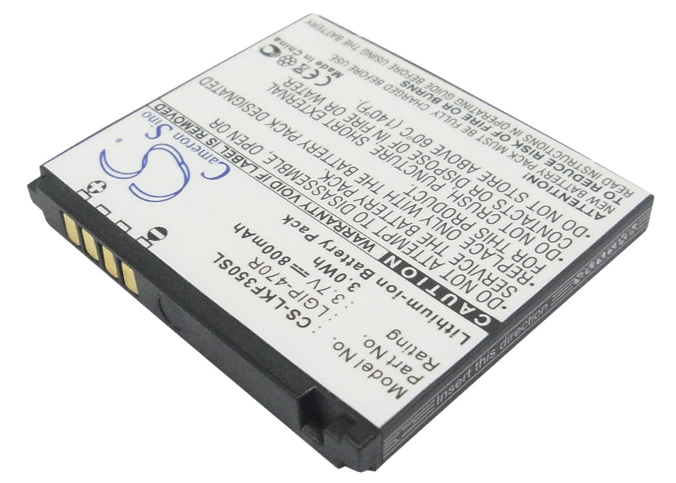 CS-LKF350SL : Battery for LG KF350, KF350 Ice Cream, KP500 Cookie and others - Replaces LG LGIP-470R, SBPL0096502, SBPL0096501