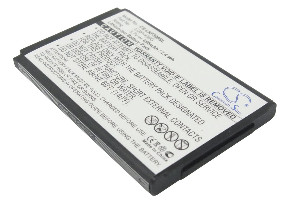 CS-LKF390SL : Battery for LG KF390, KF757, GU230 - Replaces LG LGIP-430G