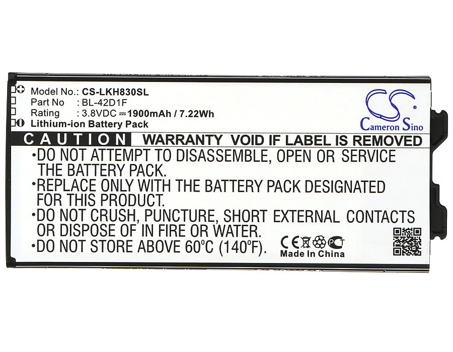 CS-LKH830SL : Battery for LG G5, H830, G5 Lite and others - Replaces LG BL-42D1F, EAC63238901, EAC63238801