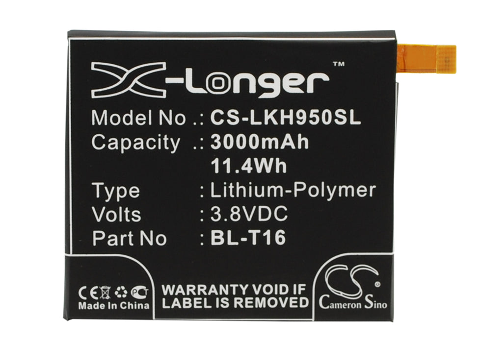 CS-LKH950SL : Battery for LG G Flex 2, H955, LS996 and others - Replaces LG BL-T16, EAC62718201