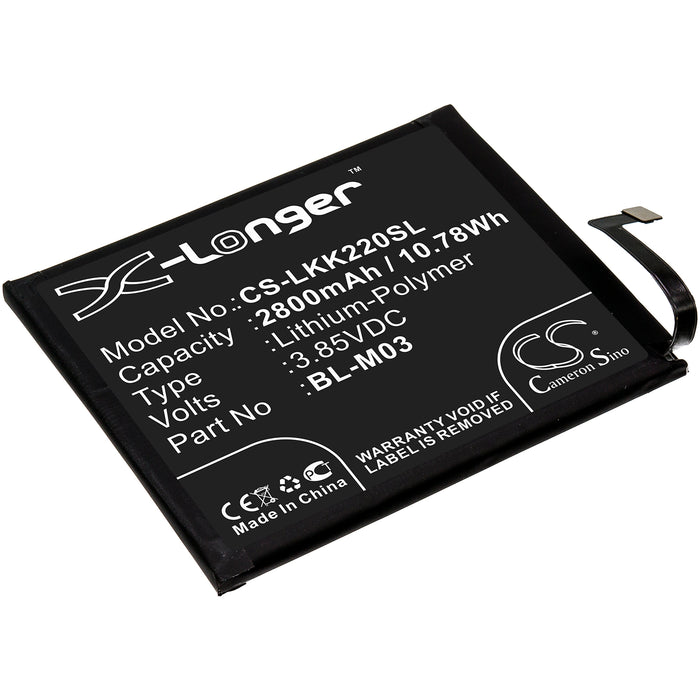 CS-LKK220SL : Battery for LG K22 2020, LMK200BMW, K200BMW and others - Replaces LG BL-M03, EAC64791001