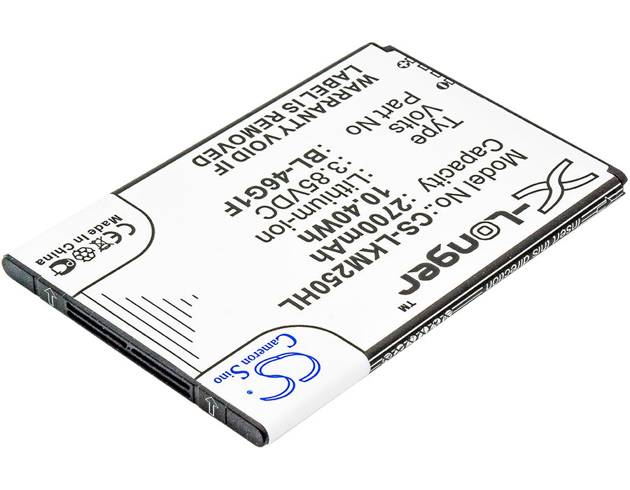 CS-LKM250HL : Battery for LG K10 2017, M250N, K121K and others - Replaces LG BL-46G1F