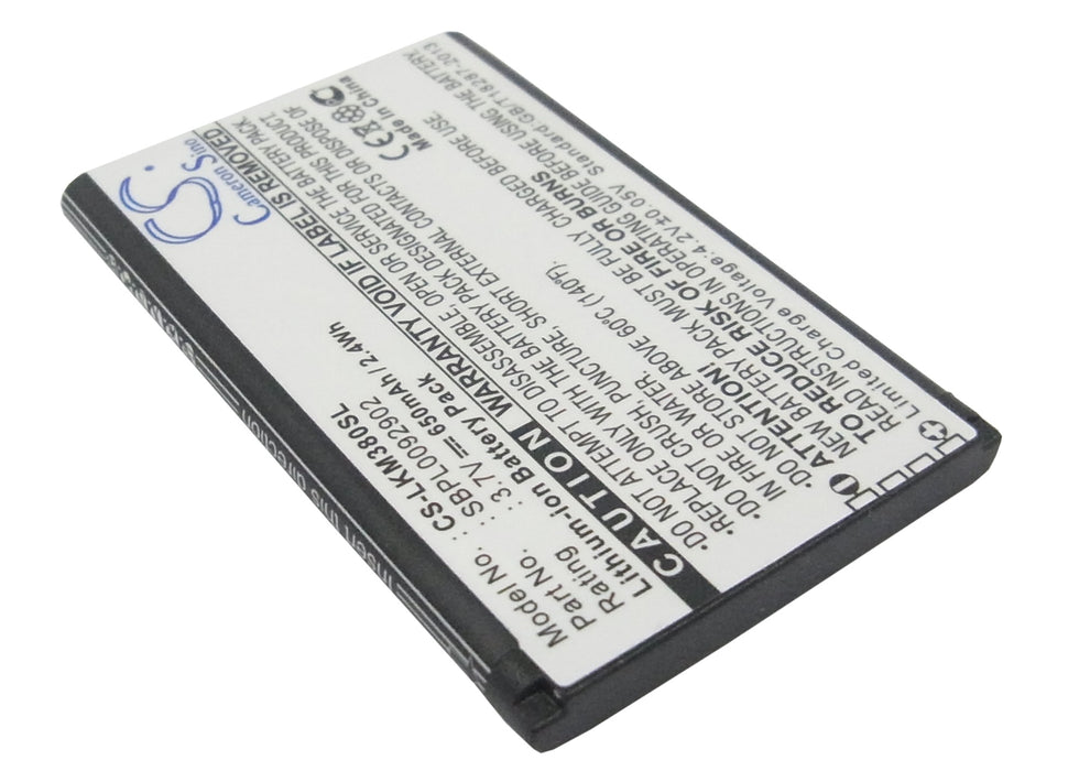 CS-LKM380SL : Battery for LG KM380, KT520, KF300 and others - Replaces LG LGIP-330GP, SBPL0092902, SBPL0089001 and others