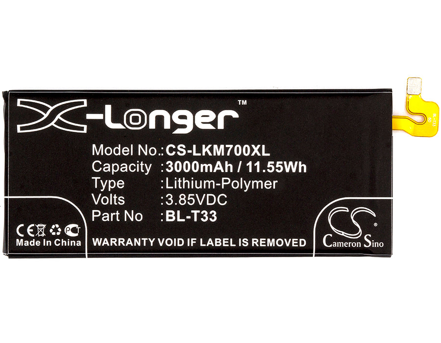 CS-LKM700XL : Battery for LG Q6, M700N, M700A and others - Replaces LG BL-T33