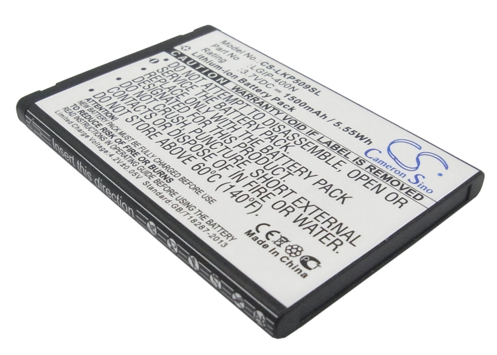 CS-LKP509SL : Battery for LG US640, LW690, VM670 and others - Replaces LG LGIP-400N, SBPL0102301, LGIP-400V and others