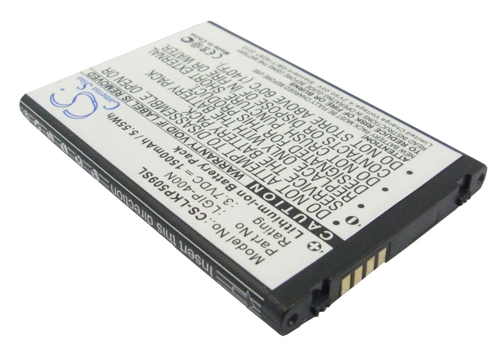 CS-LKP509SL : Battery for LG US640, LW690, VM670 and others - Replaces LG LGIP-400N, SBPL0102301, LGIP-400V and others