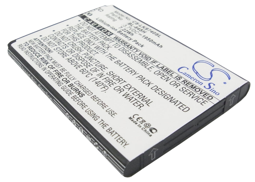 CS-LKS740SL : Battery for LG LS740, VOLT, Volt 2 and others - Replaces LG BL-64SH