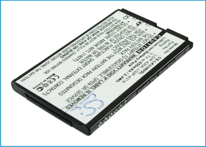 CS-LKU380SL : Battery for LG KU380, KP100, CE110 and others - Replaces LG LGIP-430A, SBPL0093301, SBPL0089901 and others