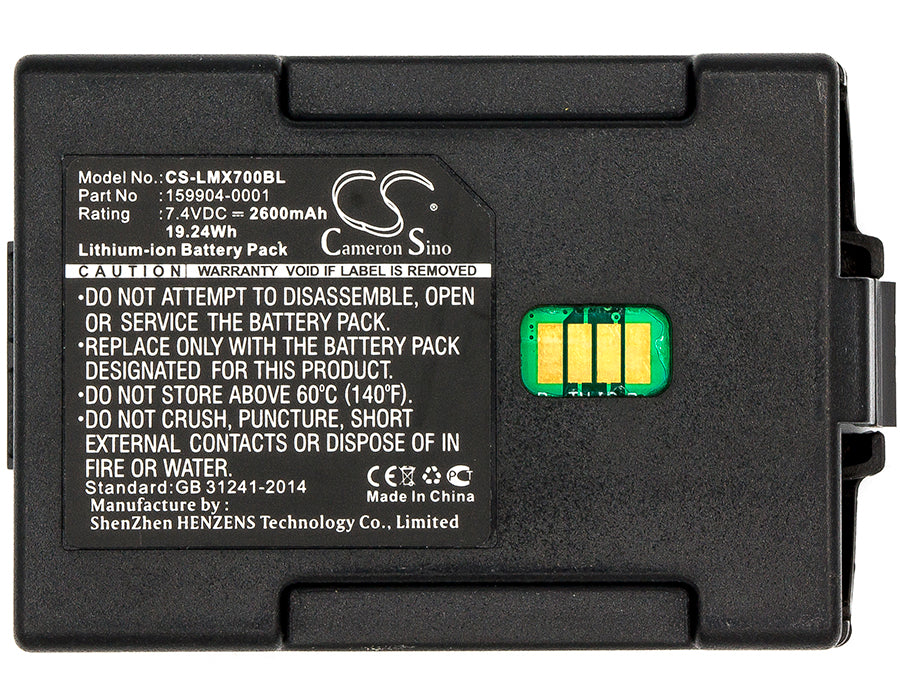 CS-LMX700BL : Battery for Honeywell TXE TECTON MX7 - Replaces HONEYWELL 159904-0001, 163467-0001, MX7A380BATT and others