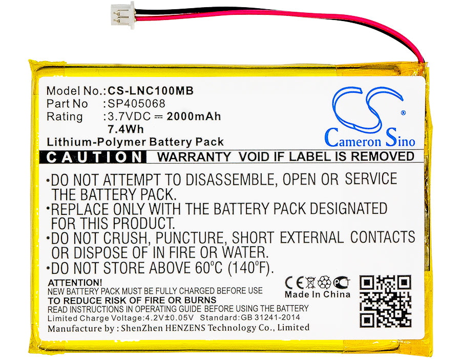 CS-LNC100MB : Battery for Luvion Supreme Connect, Prestige Touch - Replaces Luvion SP405068