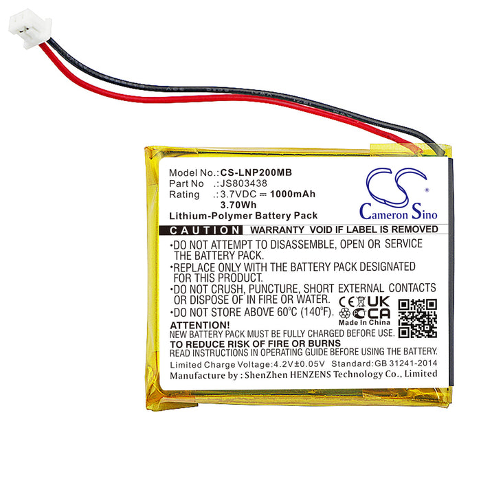 CS-LNP200MB : Battery for Luvion Platinum 2 - Replaces Luvion JS803438