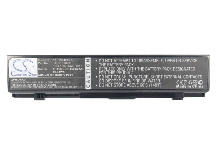 CS-LPD420NB : Battery for LG Xnote P420, Xnote PD420, S430 and others - Replaces LG SQU-1007, SQU-1017, EAC61538601