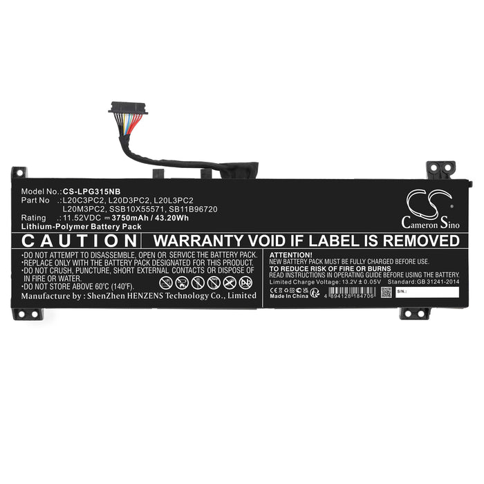 CS-LPG315NB : Battery for Lenovo IdeaPad Gaming 3 15ACH6 82K201EVMX, IdeaPad Gaming 3 15ACH6 82K20098ID, IdeaPad Gaming 3 15ACH6 82K201QTRU and others - Replaces Lenovo L20C3PC2, L20D3PC2, L20L3PC2 and others