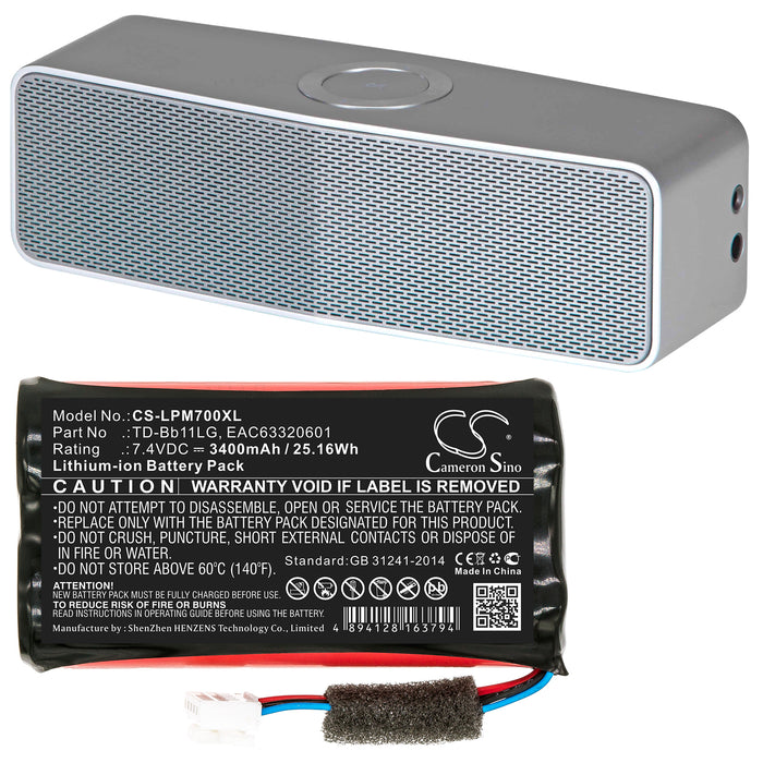 CS-LPM700XL : Battery for LG Music Flow P7, NP7550, PJ9 and others - Replaces LG TD-Bb11LG, EAC63320601, EAC63918901