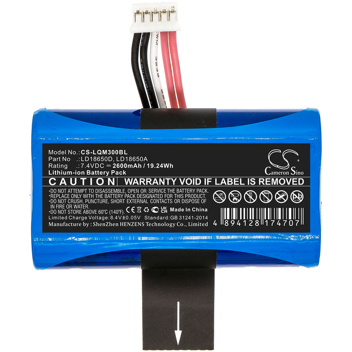 CS-LQM300BL : Battery for Landi A8, E350, E550 - Replaces Landi LD18650D, LD18650A