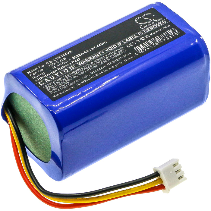 CS-LTR300VX : Battery for Liectroux E30, C30B, C30B 2D and others - Replaces Liectroux MD-C30B