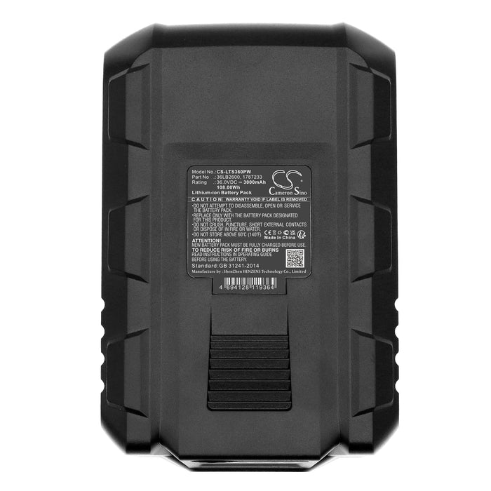 CS-LTS360PW : Battery for LUX-TOOLS A-36LI/38 H, AC36-40 - Replaces LUX-TOOLS 36LB2600, 1787233