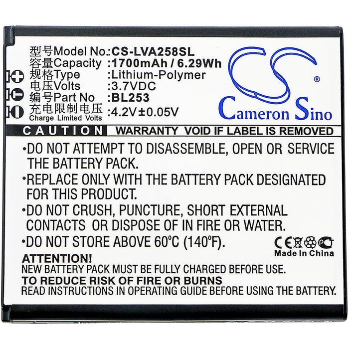 CS-LVA258SL : Battery for Lenovo A2580, A2860 - Replaces Lenovo BL253