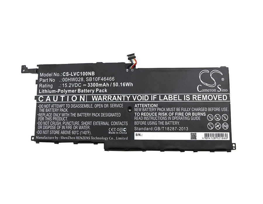 CS-LVC100NB : Battery for Lenovo ThinkPad X1 Carbon 2016, ThinkPad X1 Carbon, ThinkPad X1C yoga Carbon and others - Replaces Lenovo 00HW028, SB10F46466, 01AV409 and others