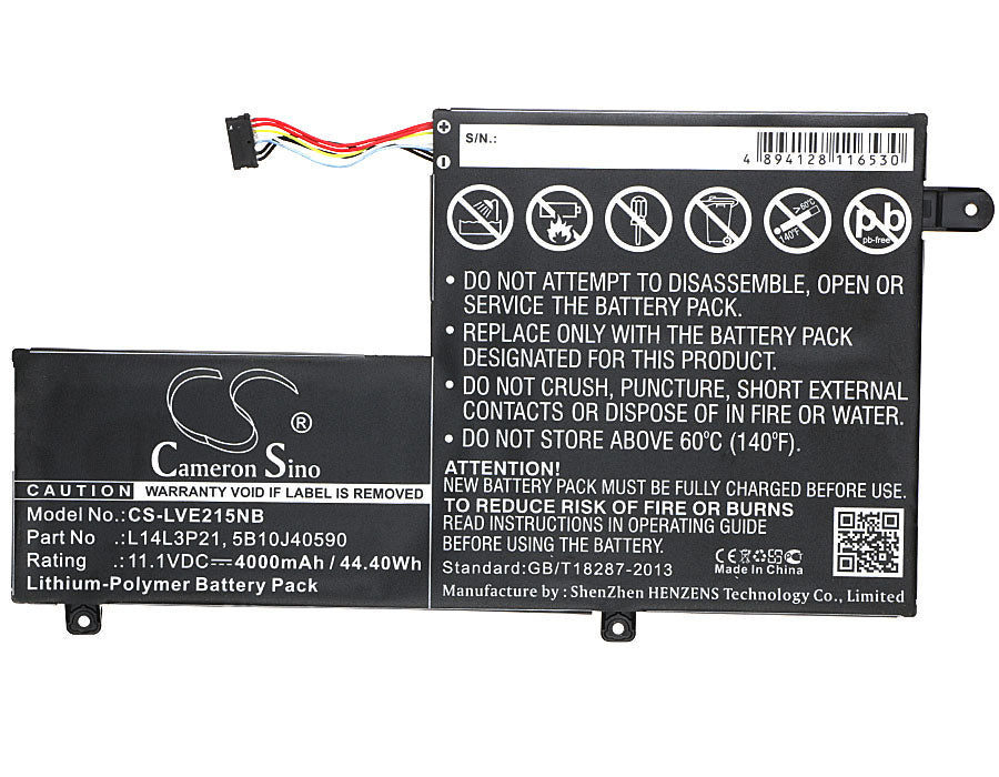 CS-LVE215NB : Battery for Lenovo Edge 2-1580, Edge 2-1580 80QF, Edge 2 (2-1580) and others - Replaces Lenovo L14L3P21, 5B10J40590, 5B10G78609 and others