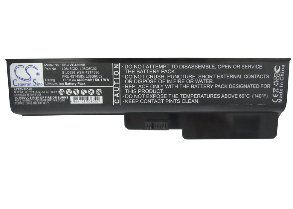 CS-LVG430NB : Battery for LENOVO 3000 G430 4152, 3000 G430 4153, 3000 G430 and others - Replaces LENOVO 51J0226, ASM 42T4586, FRU 42T4585 and others
