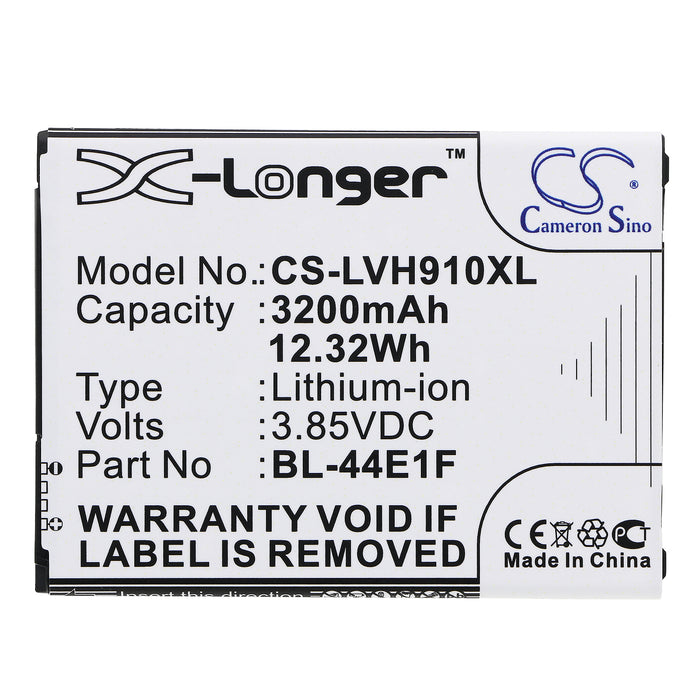 CS-LVH910XL : Battery for LG VS995, V20, H990ds and others - Replaces LG BL-44E1F, EAC63341101, PAC63320502