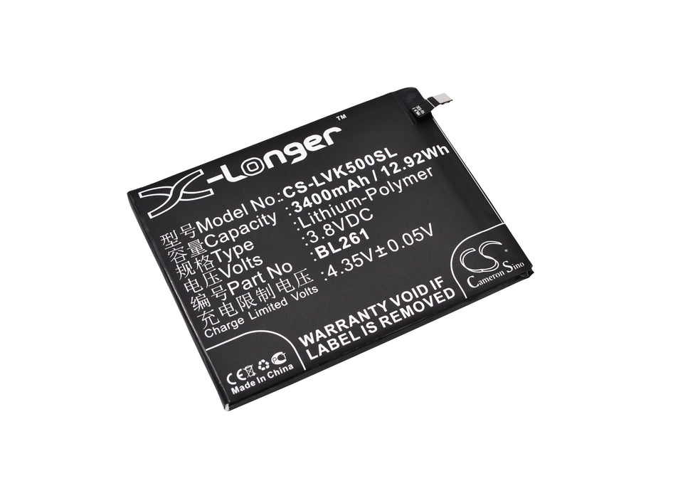 CS-LVK500SL : Battery for Lenovo K5 Note, K52t38, Lemon K5 Note Dual SIM TD-LTE and others - Replaces Lenovo BL261