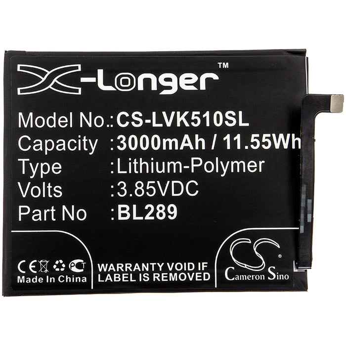 CS-LVK510SL : Battery for Lenovo K5 Play, L38021 - Replaces Lenovo BL289