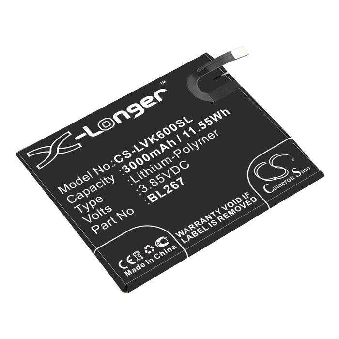 CS-LVK600SL : Battery for Lenovo Vibe K6 - Replaces Lenovo BL267