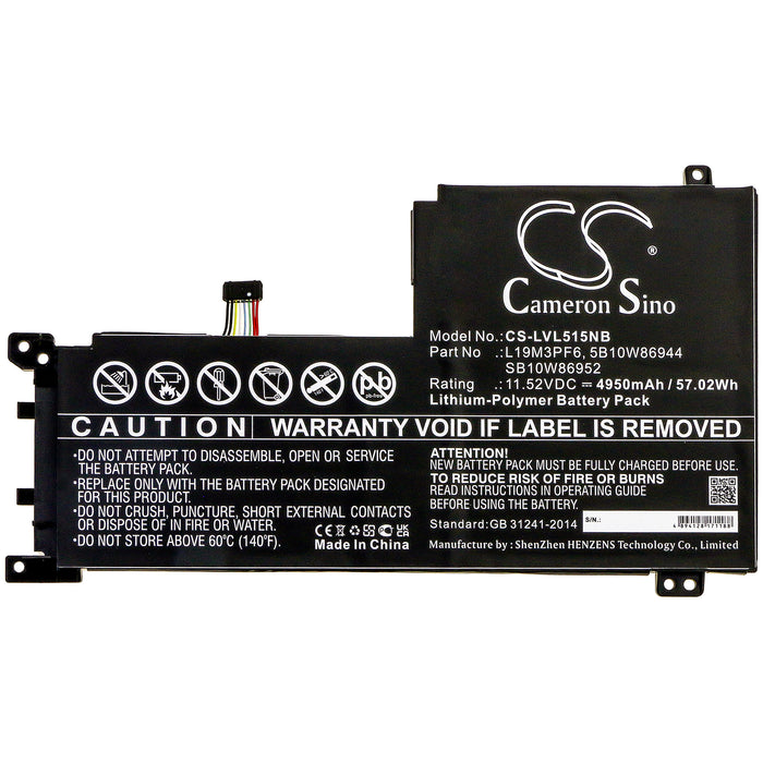 CS-LVL515NB : Battery for Lenovo IdeaPad 5-15IIL05 81YK003VMZ, IdeaPad 5-15IIL05, IdeaPad 5-15IIL05 81YK0038MX and others - Replaces Lenovo L19M3PF6, 5B10W86944, SB10W86952