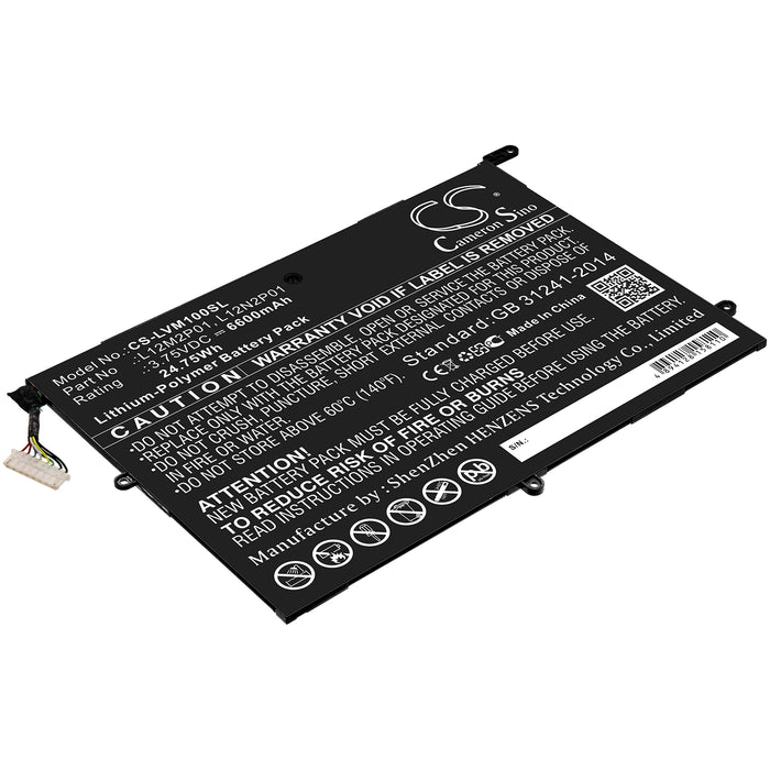 CS-LVM100SL : Battery for Lenovo ThinkPad Tablet 2 3679 - 10.1, Miix 10, Z2760 - Replaces Lenovo L12M2P01, 121500184, 1ICP4/83/102-2 and others