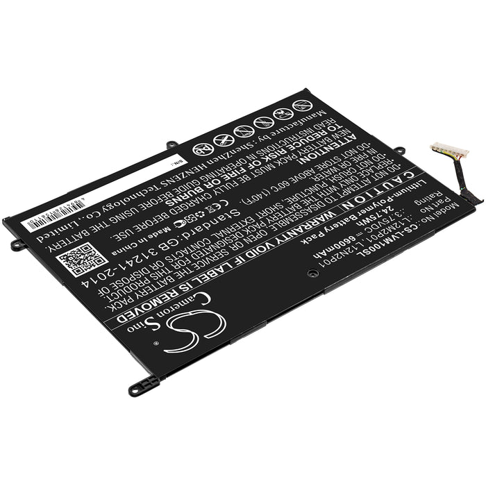 CS-LVM100SL : Battery for Lenovo ThinkPad Tablet 2 3679 - 10.1, Miix 10, Z2760 - Replaces Lenovo L12M2P01, 121500184, 1ICP4/83/102-2 and others