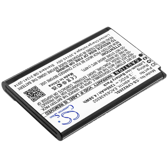 CS-LVN220SL : Battery for LG VN220, UN220, Exalt LTE 4G and others - Replaces LG BL-49H1H, EAC63438202