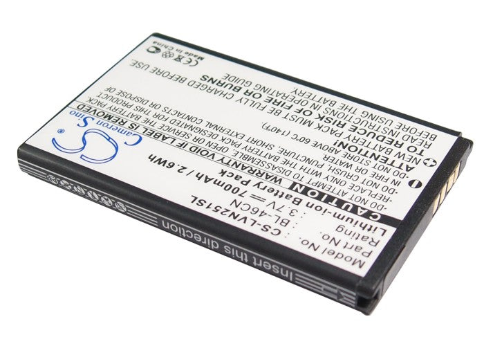 CS-LVN251SL : Battery for LG Cosmos 2, VN251, A340 and others - Replaces LG BL-46CN, EAC61638202