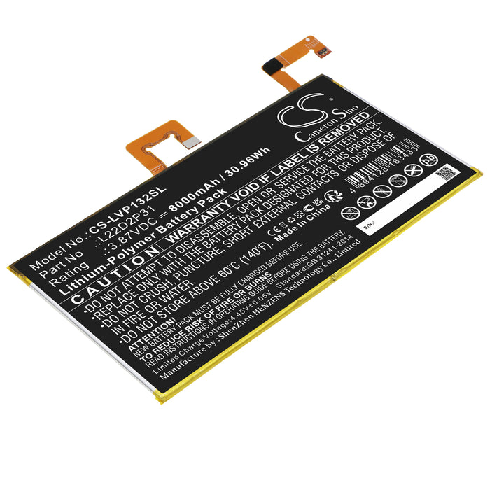 CS-LVP132SL : Battery for Lenovo Tab P11 Pro, TB-J706, TB132F - Replaces Lenovo L22D2P31