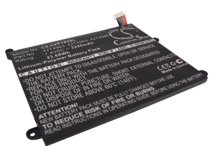 CS-LVP183SL : Battery for Lenovo ThinkPad 1838, ThinkPad 1838 10.1, ThinkPad 1838-25U and others - Replaces Lenovo 42T4963, 42T4964, 42T4985 and others
