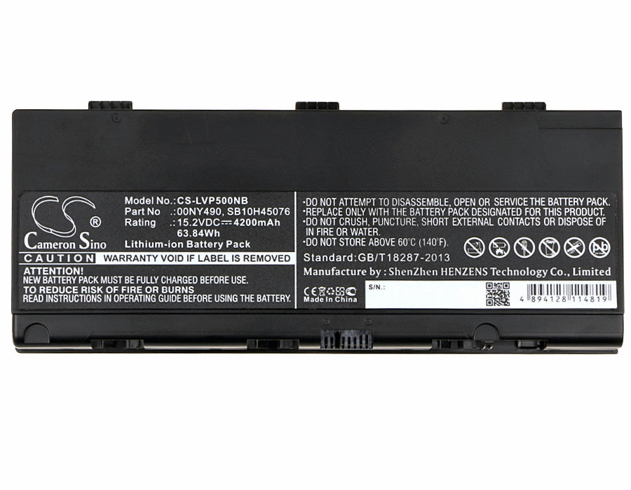 CS-LVP500NB : Battery for Lenovo ThinkPad P50, ThinkPad P50 Mobile Workstation, ThinkPad P50 Mobile Xeon Workstation and others - Replaces Lenovo 00NY490, 00NY491, 00NY492 and others