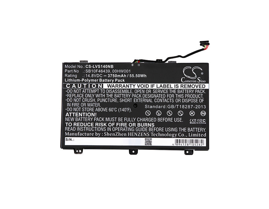 CS-LVS140NB : Battery for Lenovo ThinkPad Yoga 14, ThinkPad S3 Yoga, ThinkPad Yoga 14(20DM-M0022AU) and others - Replaces Lenovo SB10F46439, 00HW001, 00HW000 and others