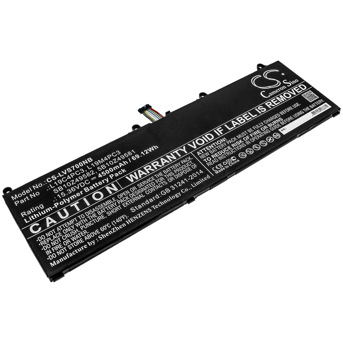 CS-LVS700NB : Battery for Lenovo Legion S7, Legion R9000X, Legion S7 15IMH5 and others - Replaces Lenovo L19C4PC3, L19M4PC3, SB10Z49582 and others