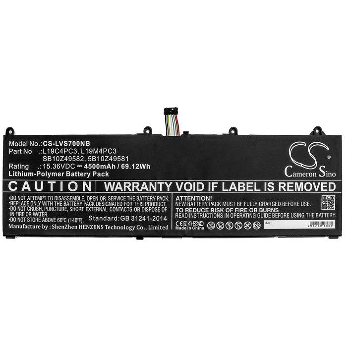 CS-LVS700NB : Battery for Lenovo Legion S7, Legion R9000X, Legion S7 15IMH5 and others - Replaces Lenovo L19C4PC3, L19M4PC3, SB10Z49582 and others