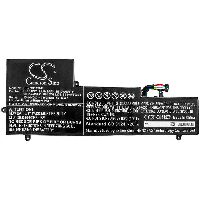 CS-LVS713NB : Battery for Lenovo Yoga Slim 7-15IIL - Replaces Lenovo L19C4PF5, L19M4PF5, SB10W65279 and others