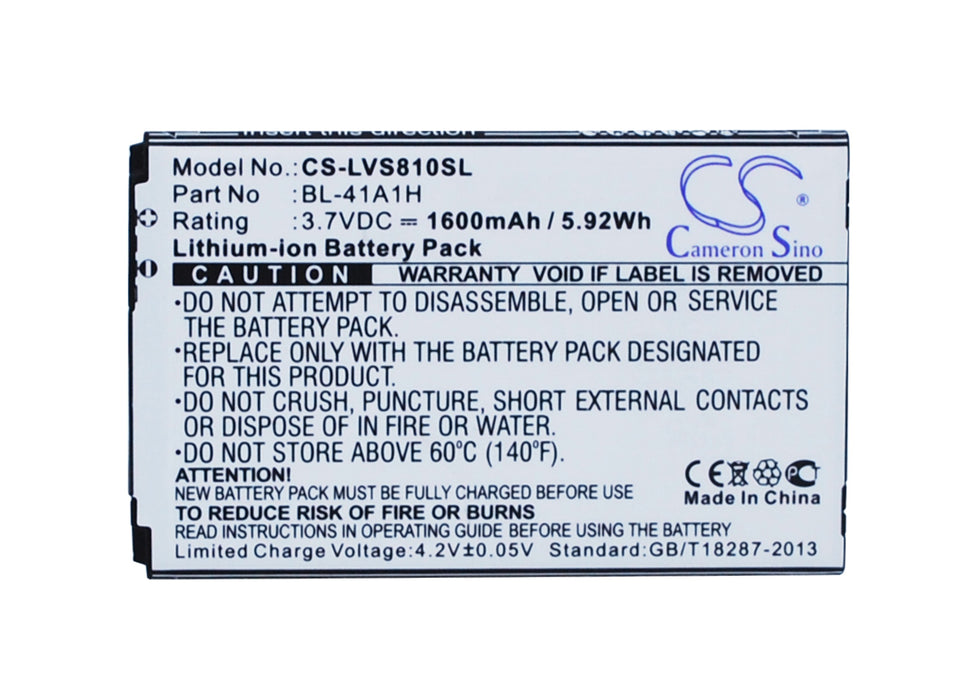 CS-LVS810SL : Battery for LG Transpyre, VS810, VS810PP and others - Replaces LG BL-41A1H, EAC62638301