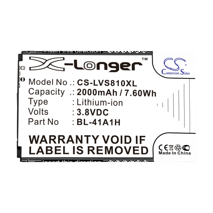 CS-LVS810XL : Battery for LG Transpyre, VS810, VS810PP and others - Replaces LG BL-41A1H, EAC62638301