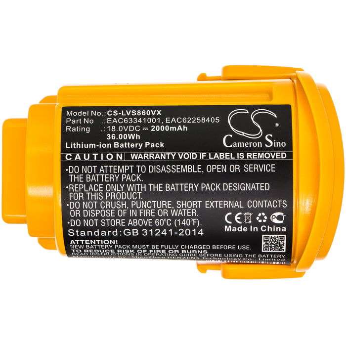 CS-LVS860VX : Battery for LG LG VS8603SWM, VS8707SWM, VS8605SWM and others - Replaces LG EAC62258405, EAC62258401, EAC62258403 and others