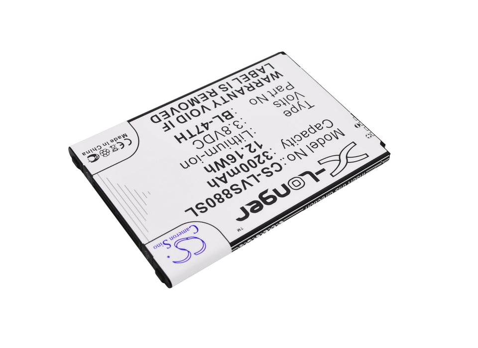 CS-LVS880SL : Battery for LG G Pro 2, D838, D837 and others - Replaces LG BL-47TH, EAC62298601