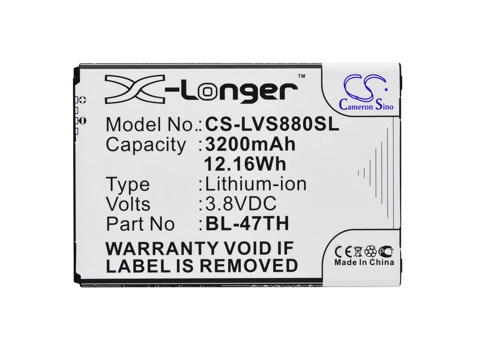 CS-LVS880SL : Battery for LG G Pro 2, D838, D837 and others - Replaces LG BL-47TH, EAC62298601