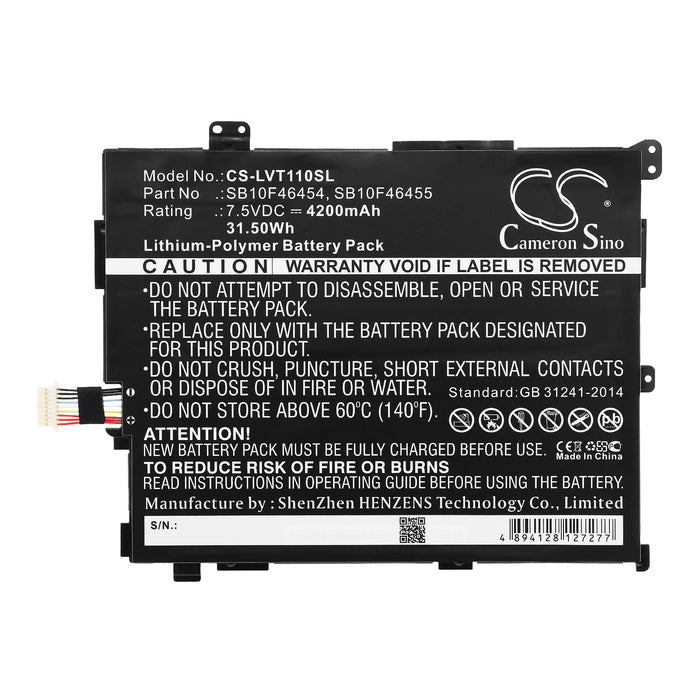 CS-LVT110SL : Battery for Lenovo Thinkpad 10 2nd, Thinkpad 10 20E3, Thinkpad 10 20E4 - Replaces Lenovo SB10F46454, SB10F46455, 00HW016 and others