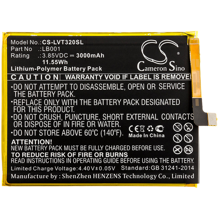 CS-LVT320SL : Battery for Lenovo K320T, PABY0001CN - Replaces Lenovo LB001