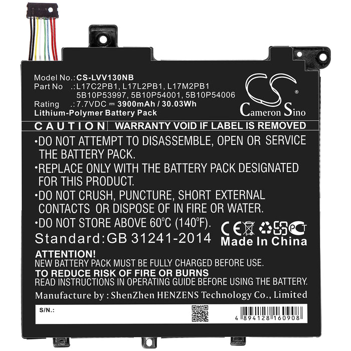 CS-LVV130NB : Battery for Lenovo V330-14IKB, V130-14IKB-81HQ00ENGE, V130-14IKB-81HQ00MNGE and others - Replaces Lenovo 5B10P53997, 5B10P54001, 5B10P54006 and others
